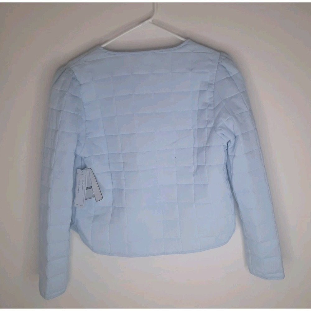 New Patchwork Quilted Reversible Blue Jacket Size… - image 7